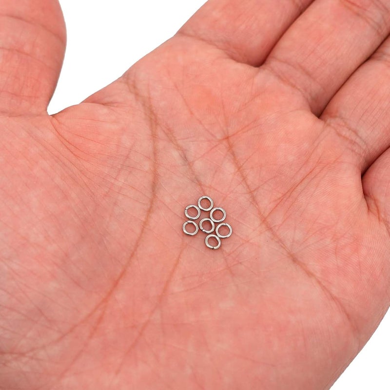 THREENEST 1000PCS 4mm 0.8mm Thickness 20 Gauge Stainless Steel Jump Rings, Unwelded Metal Round Craft Ring for Necklace Bracelet Keychain Chainmail Jewelry Making - Image 1